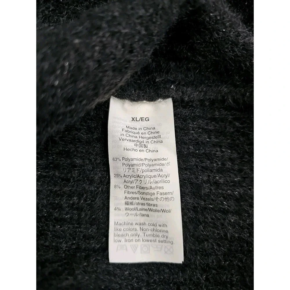Madewell ~Woman Size XL~ Black Knit Pullover Sweater Crewneck Wool Blend.